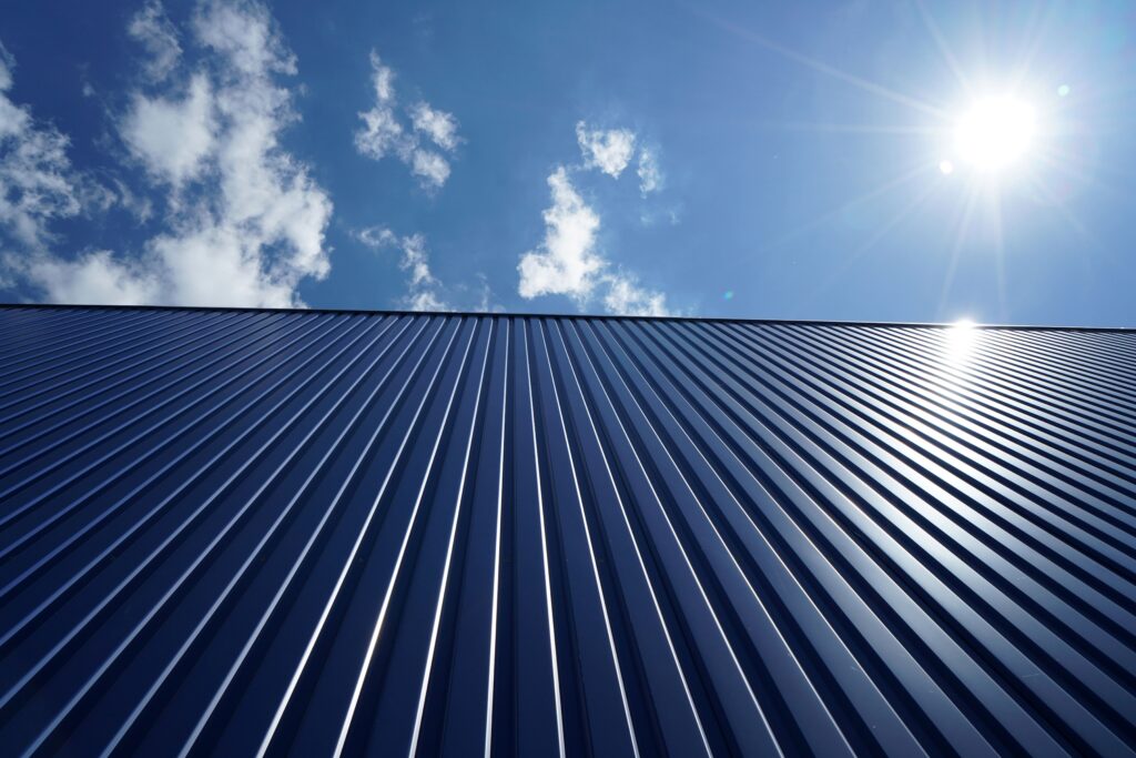 Low Angle Shot Of A Metal Roof Of A Building On A Utc