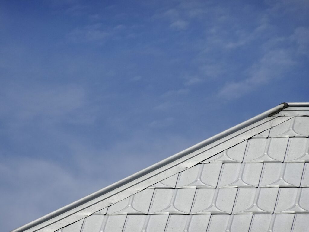 Patterned Tin Roof And Sky Utc