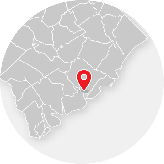 A Map of with a red location pin A Map of with a red location pin